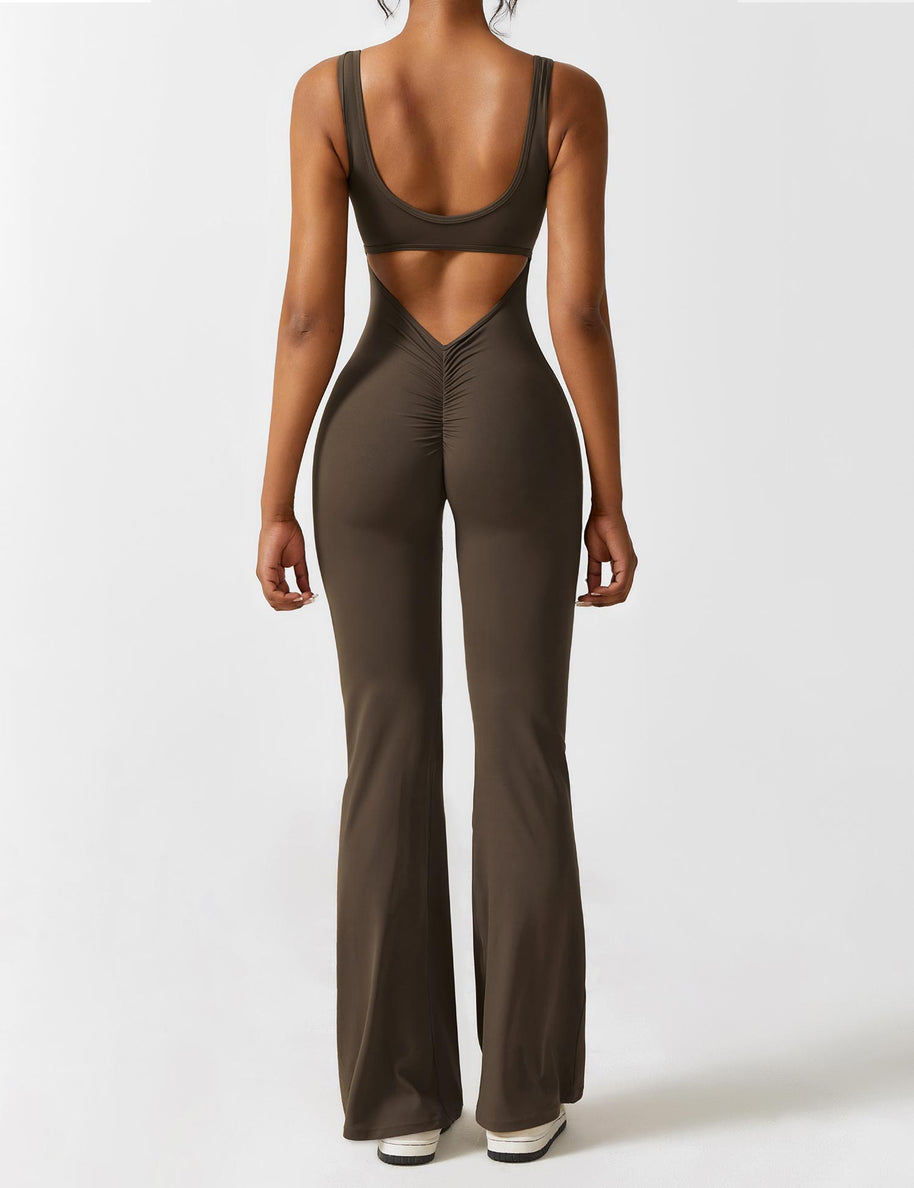 WW | Hals Jumpsuit mit Ausgestellten Beinen | Elegantes und Figurbetontes Design