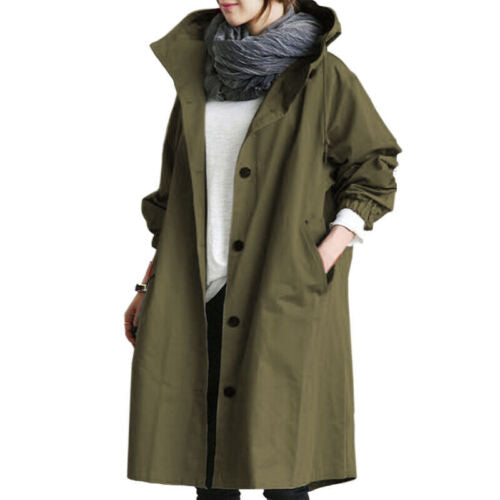 Langer armeegrün trenchcoat