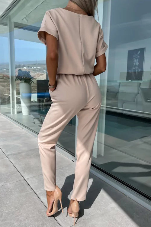 W&W Mode | Eleganter Keyhole Jumpsuit Mit Gürtel Für Damen