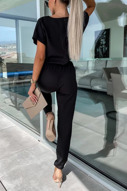W&W Mode | Eleganter Keyhole Jumpsuit Mit Gürtel Für Damen