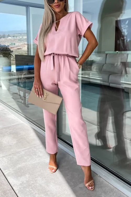 WW | Eleganter Keyhole Jumpsuit Mit Gürtel Für Damen