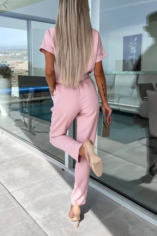 W&W Mode | Eleganter Keyhole Jumpsuit Mit Gürtel Für Damen