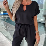 WW | Eleganter Keyhole Jumpsuit Mit Gürtel Für Damen