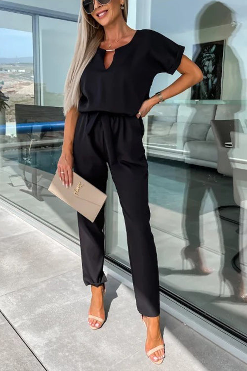 W&W Mode | Eleganter Keyhole Jumpsuit Mit Gürtel Für Damen