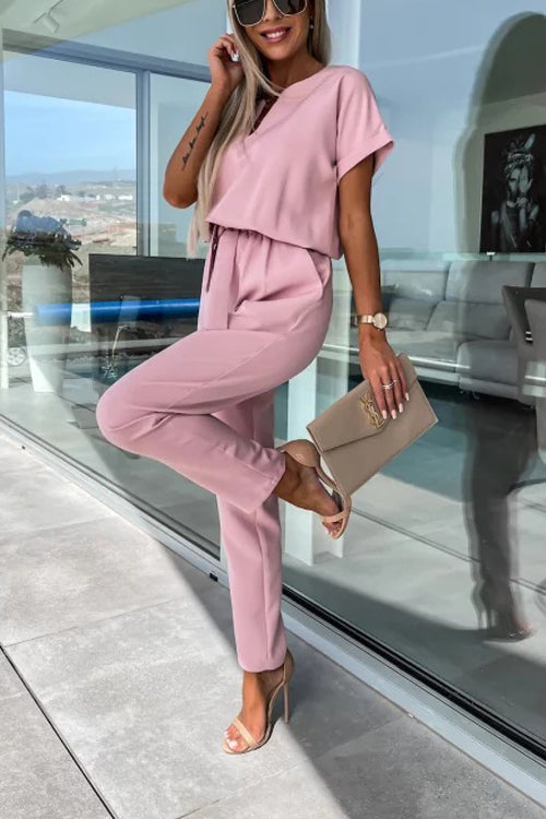 W&W Mode | Eleganter Keyhole Jumpsuit Mit Gürtel Für Damen