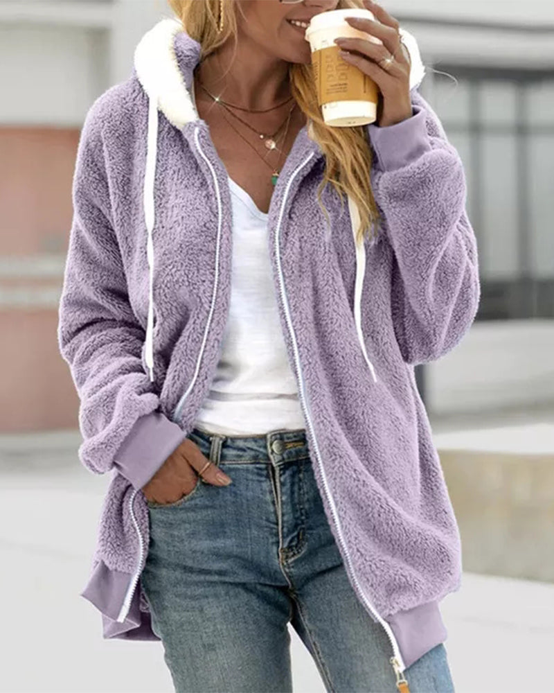 WW | Damen Fleece Hoodie Mit Reißverschluss