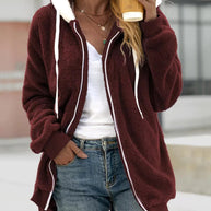 WW | Damen Fleece Hoodie Mit Reißverschluss