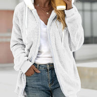 WW | Damen Fleece Hoodie Mit Reißverschluss