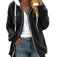 WW | Damen Fleece Hoodie Mit Reißverschluss