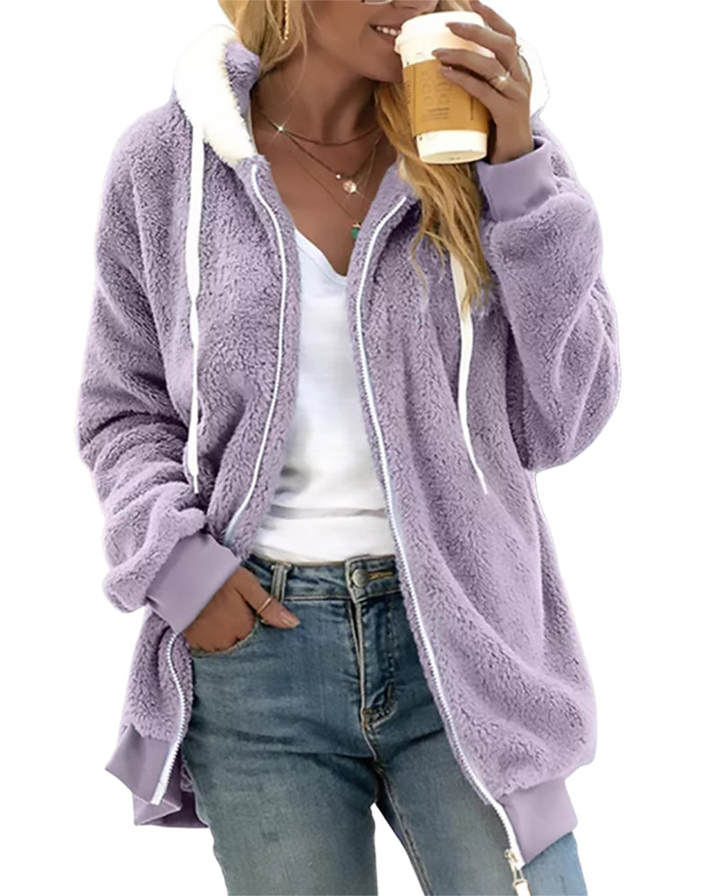 WW | Damen Fleece Hoodie Mit Reißverschluss
