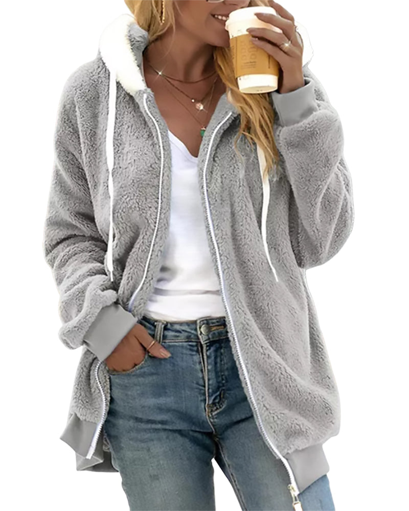 WW | Damen Fleece Hoodie Mit Reißverschluss