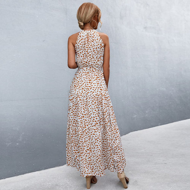 WW | Maxi Kleid Ärmellos Neckholder Bindegürtel Taille Leicht und Luftig