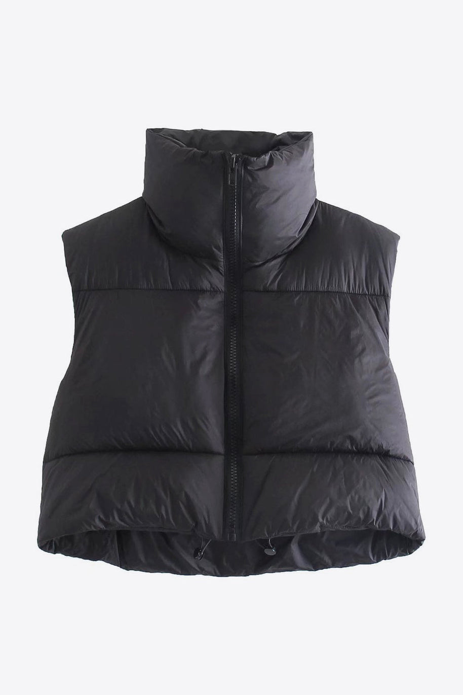 WW | Zip-Up Drawstring Puffer Weste