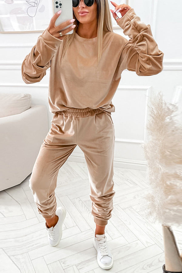WW | Klar Für Alles Velours Pullover Top Hosenanzug