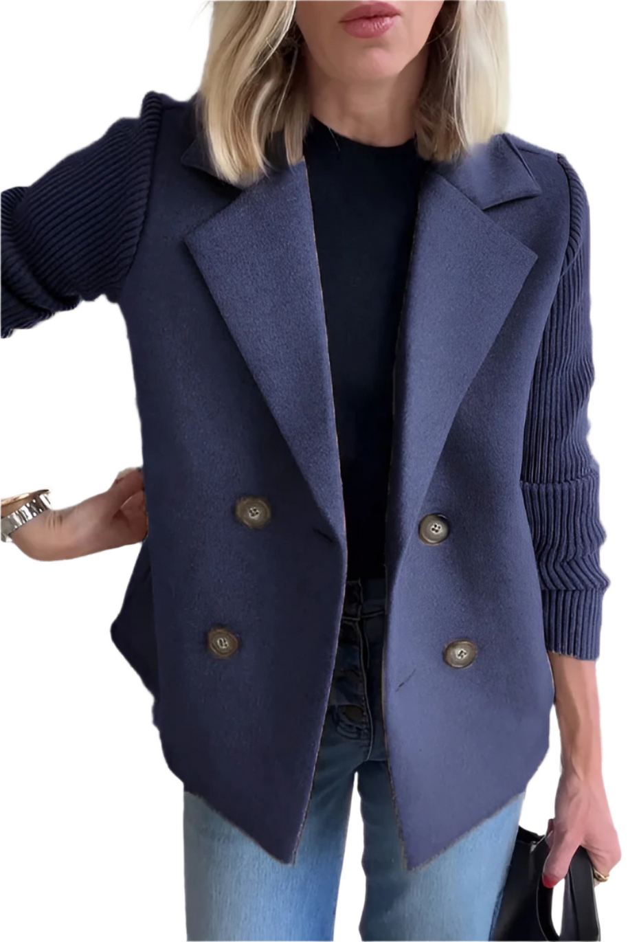 WW | Damen Blazer aus veganer Wolle mit gestrickten Ärmeln