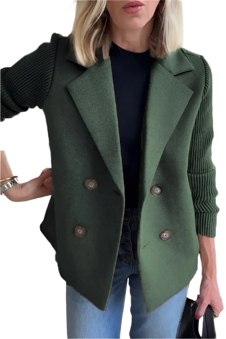 WW | Damen Blazer aus veganer Wolle mit gestrickten Ärmeln