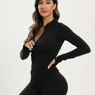 WW | Schwarze Damen Yoga Jacke | Slim Fit und Bequem