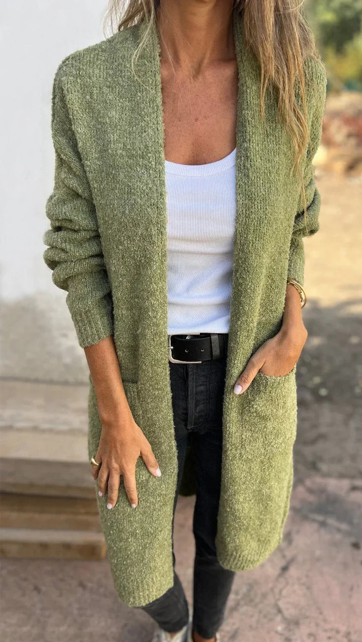 Damen Strickmantel mit grobem Strick