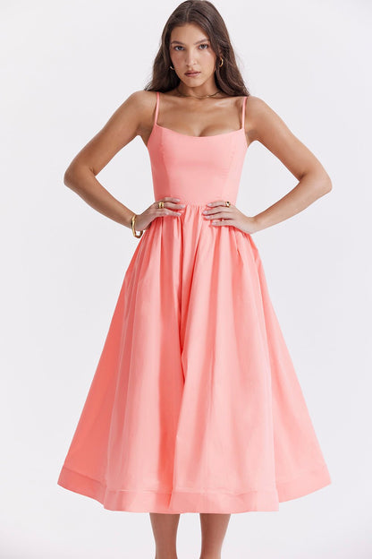 WW | Lange Strandkleid mit Spaghettiträgern für Frauen Zanez