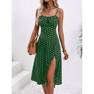 WW Polka-Dot-Hosenträgerkleid - Damenlangkleid