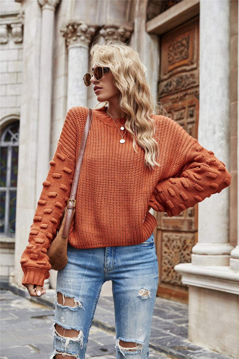 WW Kurzer Pullover Gestrickter Pullover