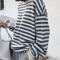 WW | Retro-Gestreiftes Langarmshirt