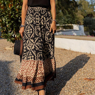 WW | Boho Lange Rock Mit Print
