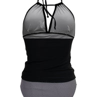 WW | V-Ausschnitt Bauchkontrolle Streifen Druck Tankini Set