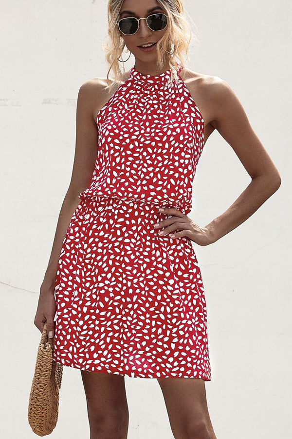 WOLFF Neckholderkleid mit Polka Dot-Print