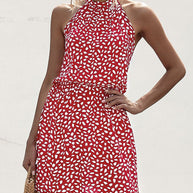 WW Neckholderkleid mit Polka Dot-Print