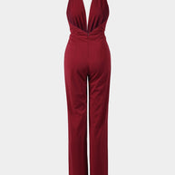 WW | Tiefer V-Ausschnitt Ärmelloser Breiter Bein Jumpsuit