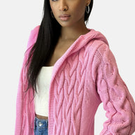 W&W - Lange Strickjacke mit Kapuze