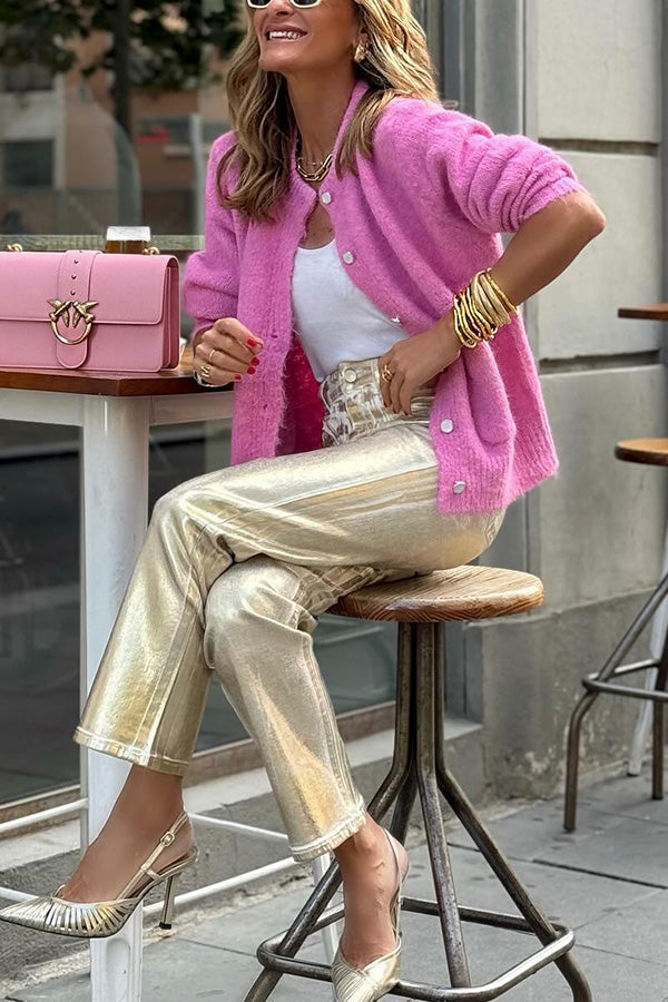 WW | Rundhals-Cardigan mit Lockerer Passform