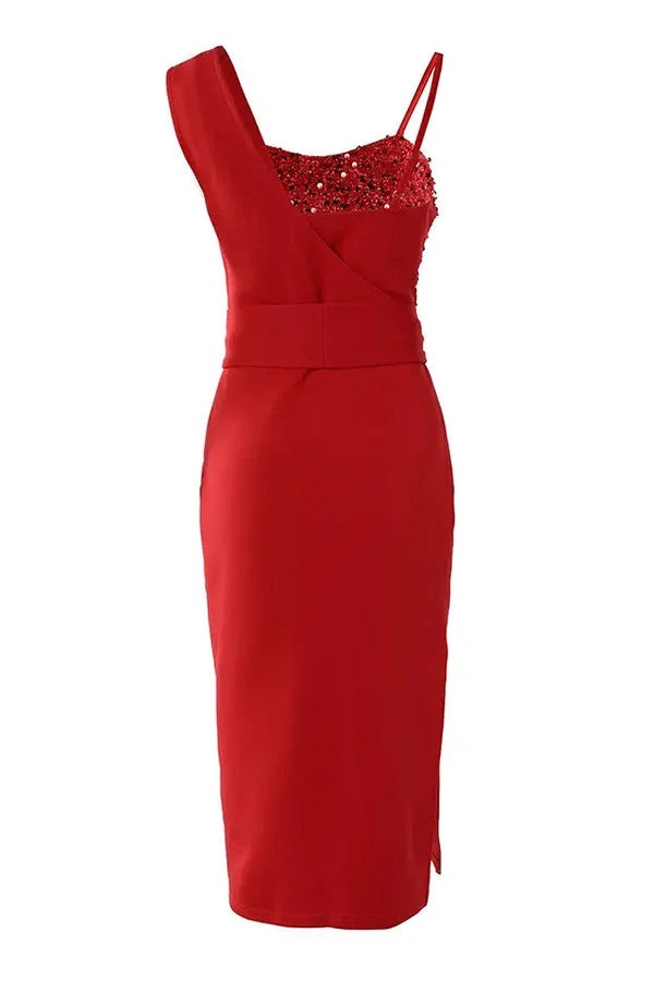 WW | Tampa Nights Pailletten Patch Schlitz Partykleid