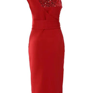 WW | Tampa Nights Pailletten Patch Schlitz Partykleid