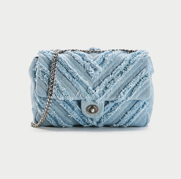 WW Umhängetasche mit magnetischem Druckknopfverschluss und Kettenschultergurt