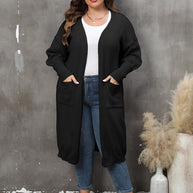WW | Plus Size Langarm Taschen Cardigan