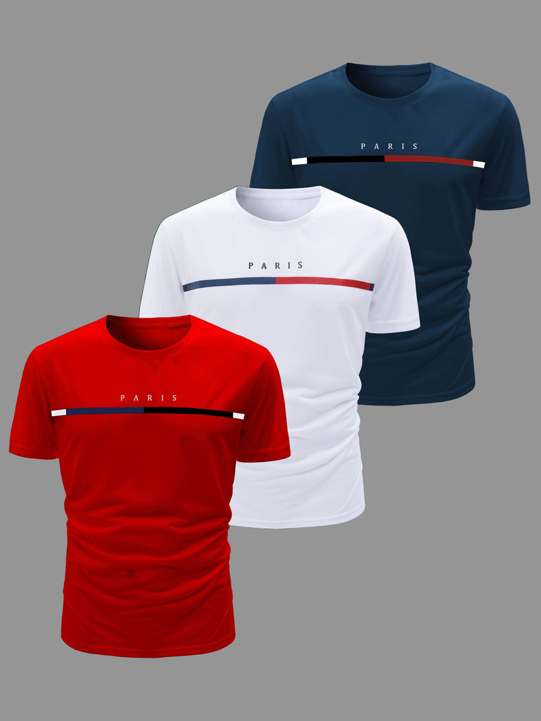 WW | 3 Pack Herren Lässig Kurzarm T-shirts