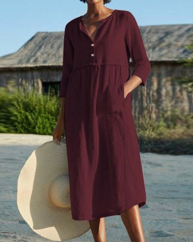 WW | Sommer Midikleid mit Knöpfen Adela