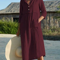 WW | Sommer Midikleid mit Knöpfen Adela