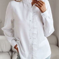 WW Selvedge Einfarbige Langarm-Freizeitoberteile