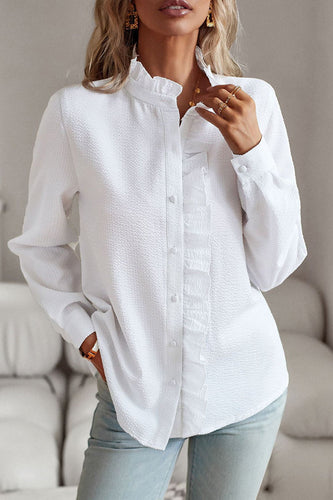 WW Selvedge Einfarbige Langarm-Freizeitoberteile