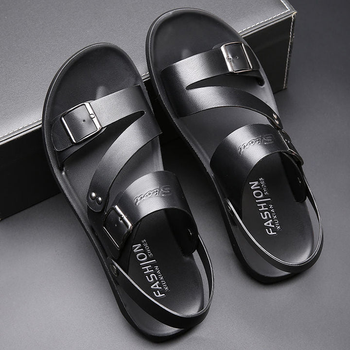 W&W Mode | Sandalen Aus Spaltleder Mit Schnalle