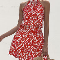 WW Neckholderkleid mit Polka Dot-Print