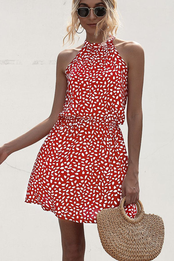 WW Neckholderkleid mit Polka Dot-Print