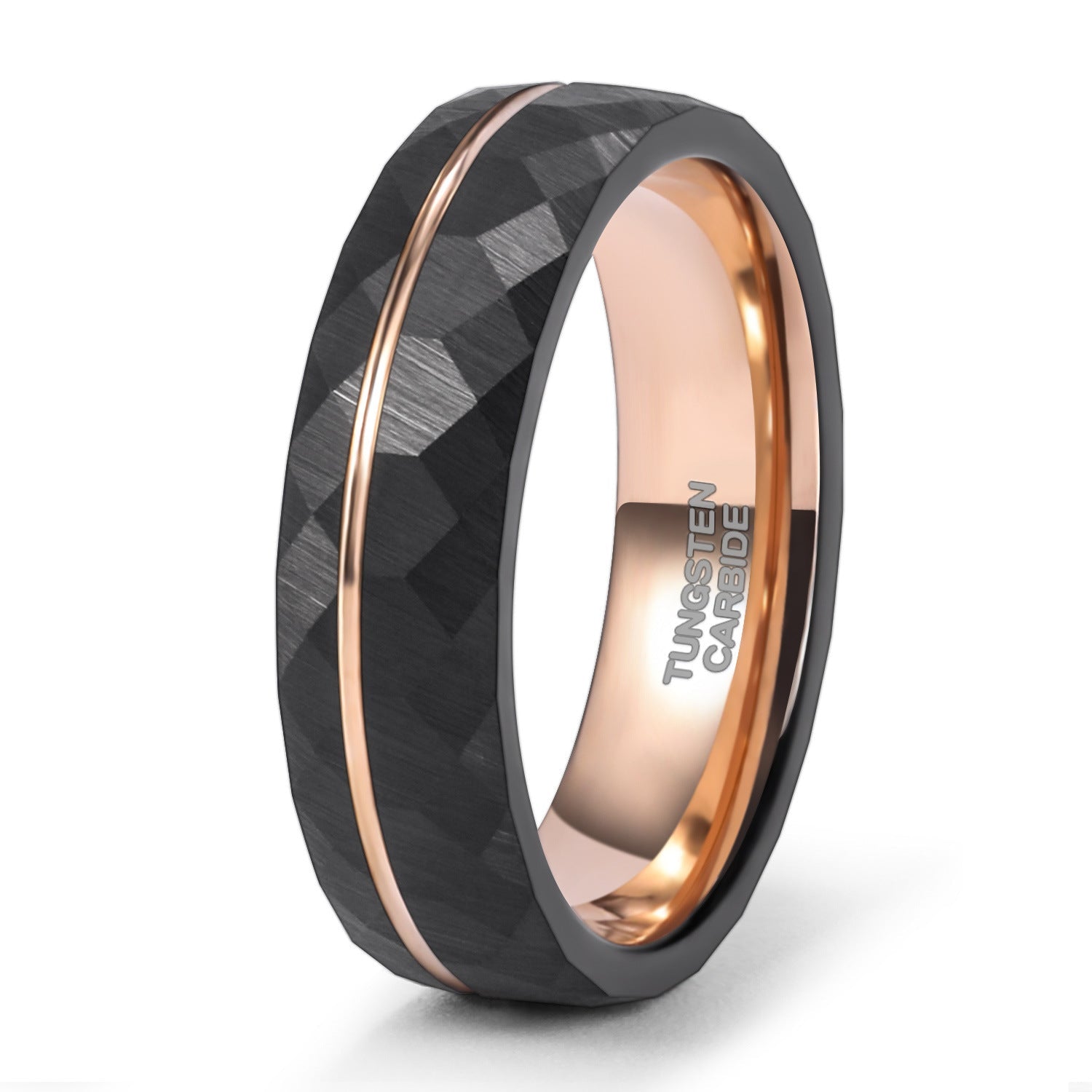 WW | 8mm Schwarzer Turmalin Wolframkarbid Ring