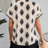 WW | Kurzärmlige Elegante Bluse mit Druck