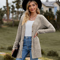 WW Warmer Gerippter Baumwolle Strickcardigan Für Damen | Perfekt Für Lässige Tage