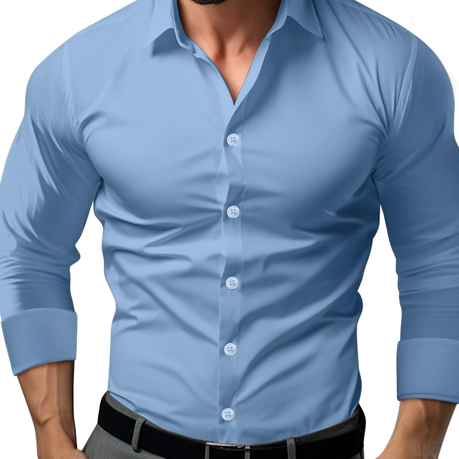 WW | Slim Fit Einfarbiges Baumwollhemd