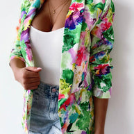 WW | Freie und Echte Florale Revers Freizeitanzug Blazer
